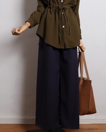 Ironless Cotton Linen Palazzo in Navy Blue (2pcs RM99)