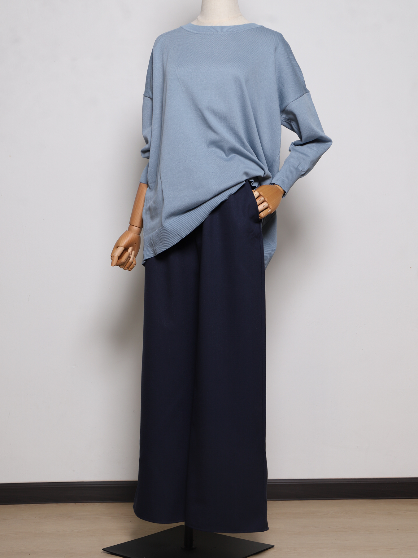 Ironless Cotton Linen Palazzo in Navy Blue (2pcs RM99)