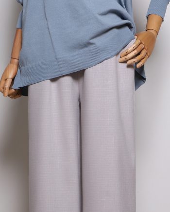 Ironless Cotton Linen Palazzo in Light Silver (2pcs RM99)