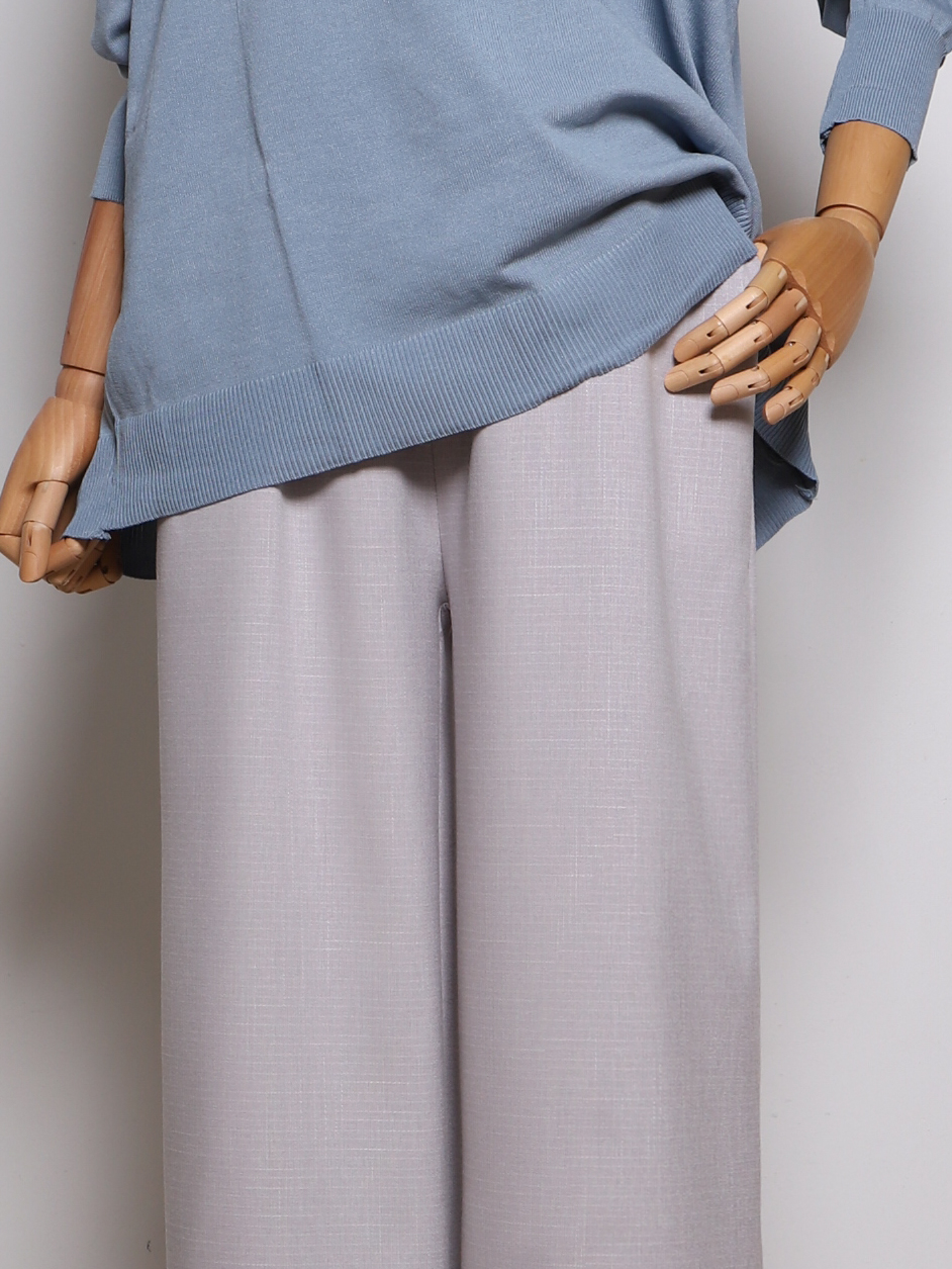 Ironless Cotton Linen Palazzo in Light Silver (2pcs RM99)