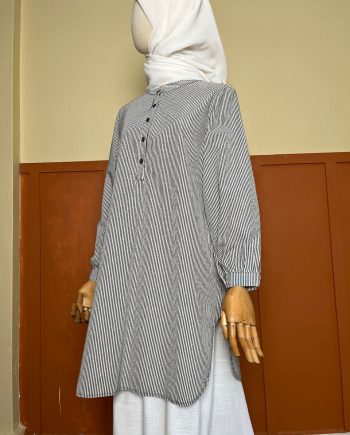 Nida Stripe Tops in Black