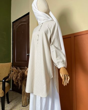 Nida Stripe Tops in Nude