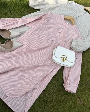 Nida Stripe Tops in Pink Pearl