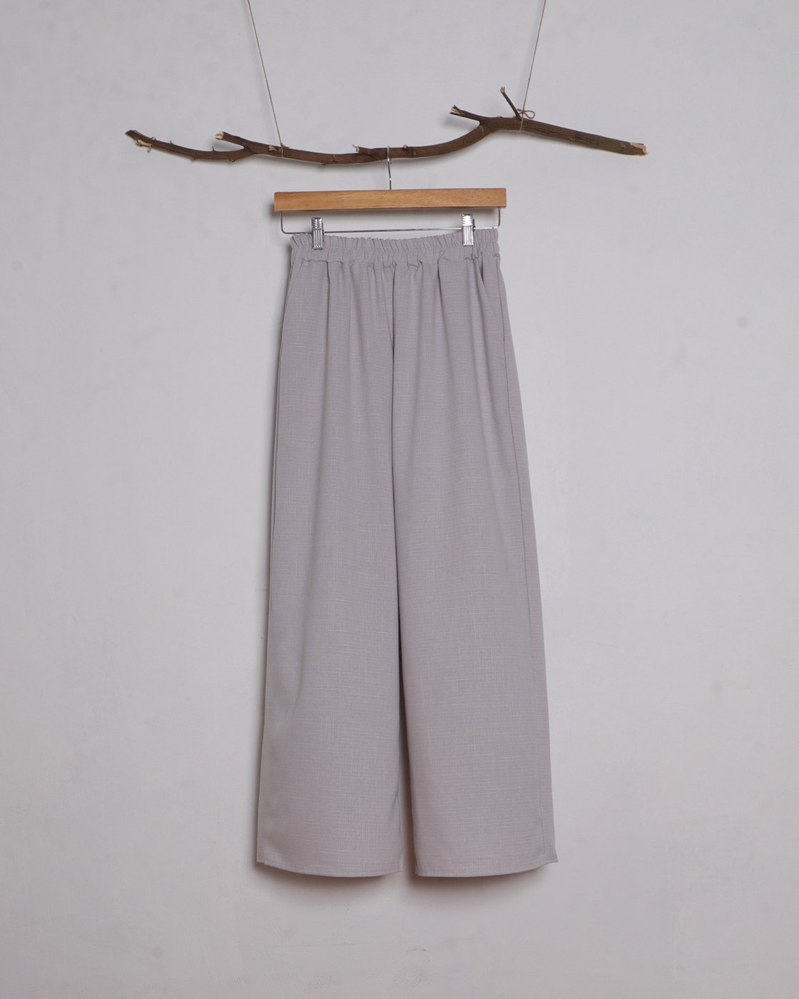 Ironless Cotton Linen Palazzo in Light Silver (2pcs RM99)