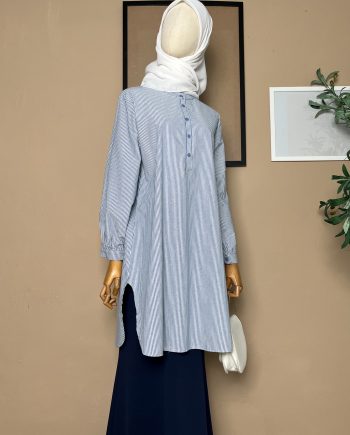 Nida Stripe Tops in Carolina Blue